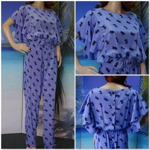 70s Vintage Purple Jumpsuit by Dawn Joy